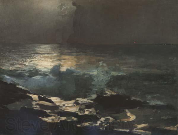 Winslow Homer Moonlight,Wood Island Light (mk44) Norge oil painting art